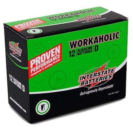 Interstate Batteries Interstate All Battery DRY0085 D-Workaholic Alkaline Battery; Pack - 12 137578